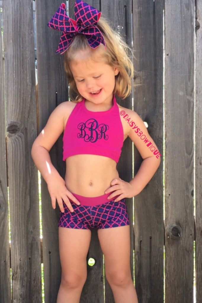 Pink and purple monogram set