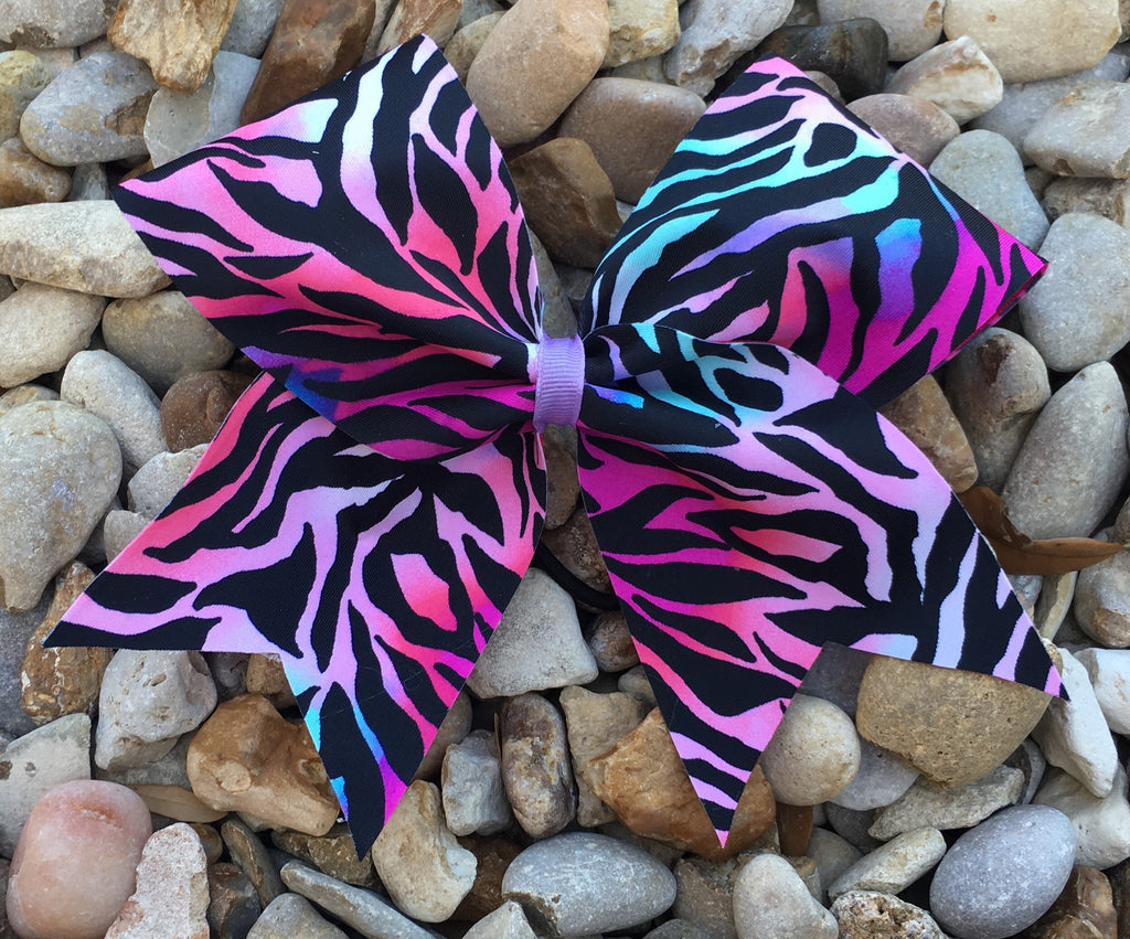 Colorful zebra bow