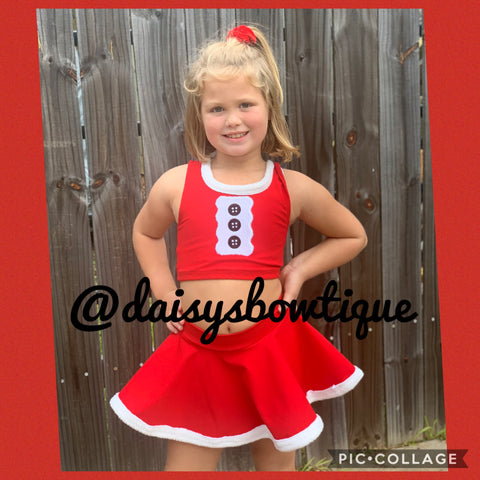 Santa Skirt Set