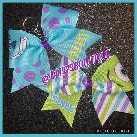 Mike and Sully keychain bows