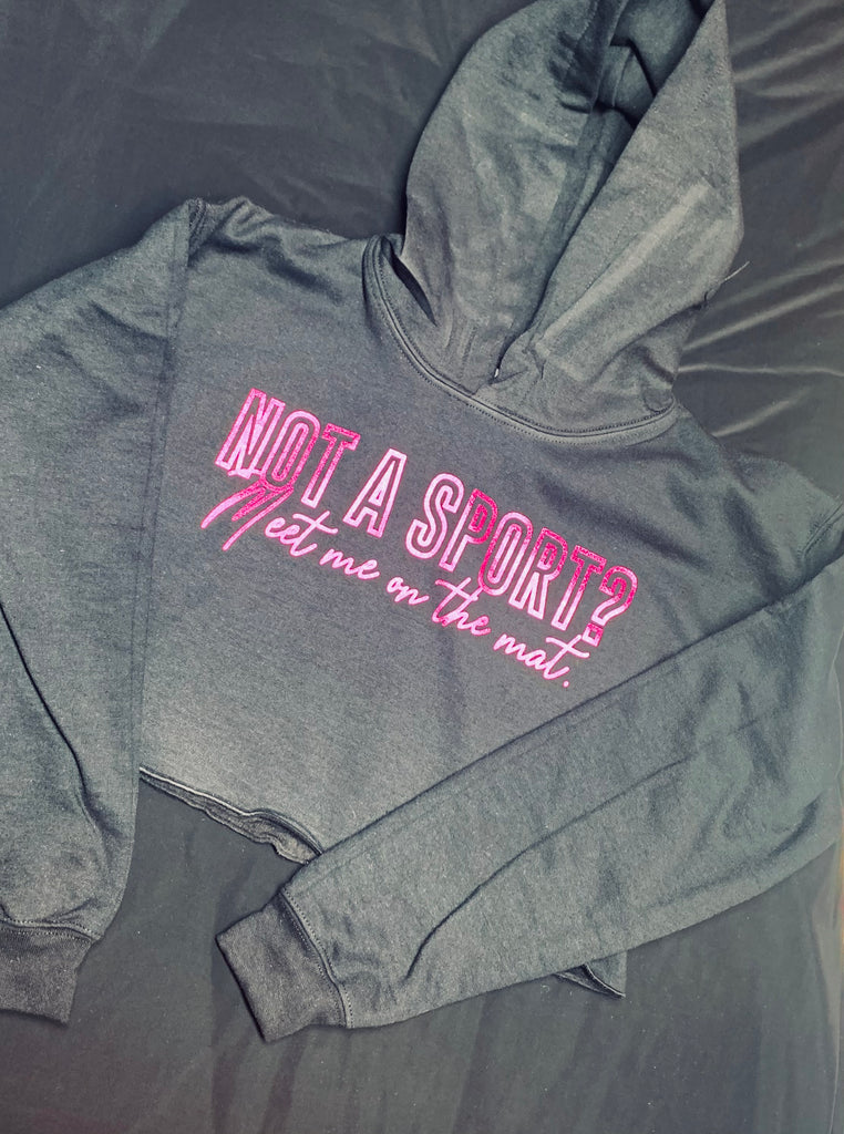 Meet me on the mat crop hoodie