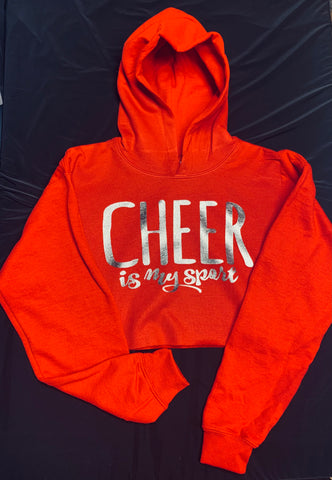 Cheer is my sport crop hoodie