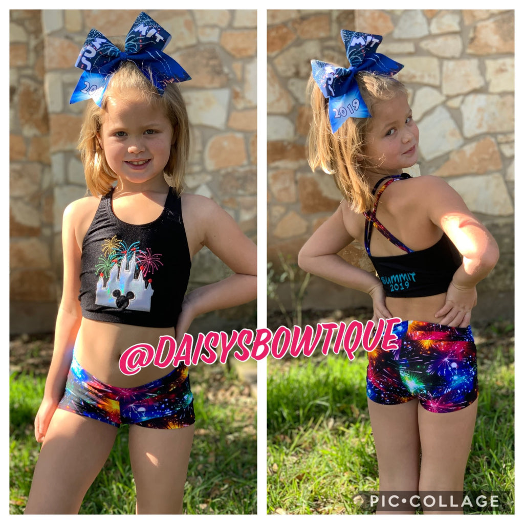 Castle fireworks sports bra set